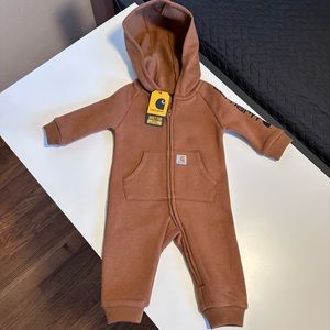 🤎Carhartt Brown Baby Coverall 3 Months Zip Front🤎